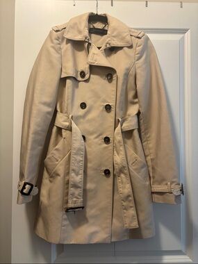 Zara Beige Double-Breasted Trench Coat